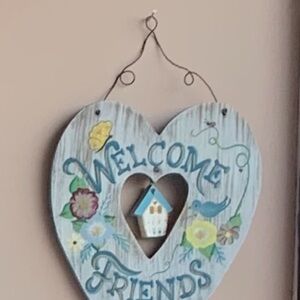 Heart-Shaped Welcome Friends Sign